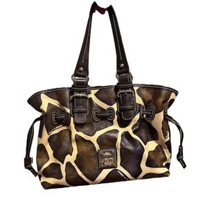 Brown and tan leather giraffe Dooney and bourke